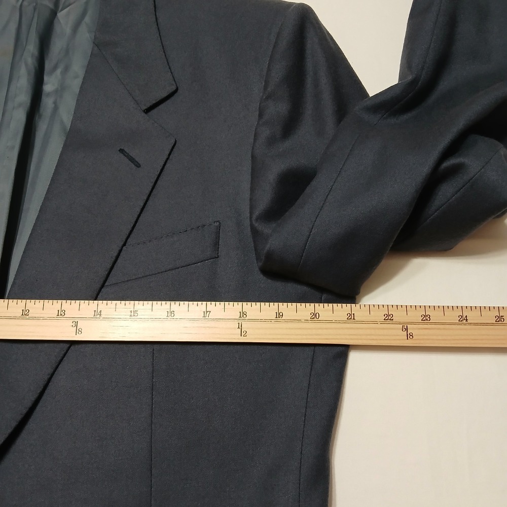 Canali Mens Blue Virgin Wool Blazer Size 40R Non-vented/ Single Breast/ 3 Button - Picture 10 of 13